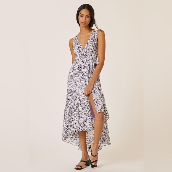 Anthropologie Hutch Floral High-Low Wrap Midi Dress